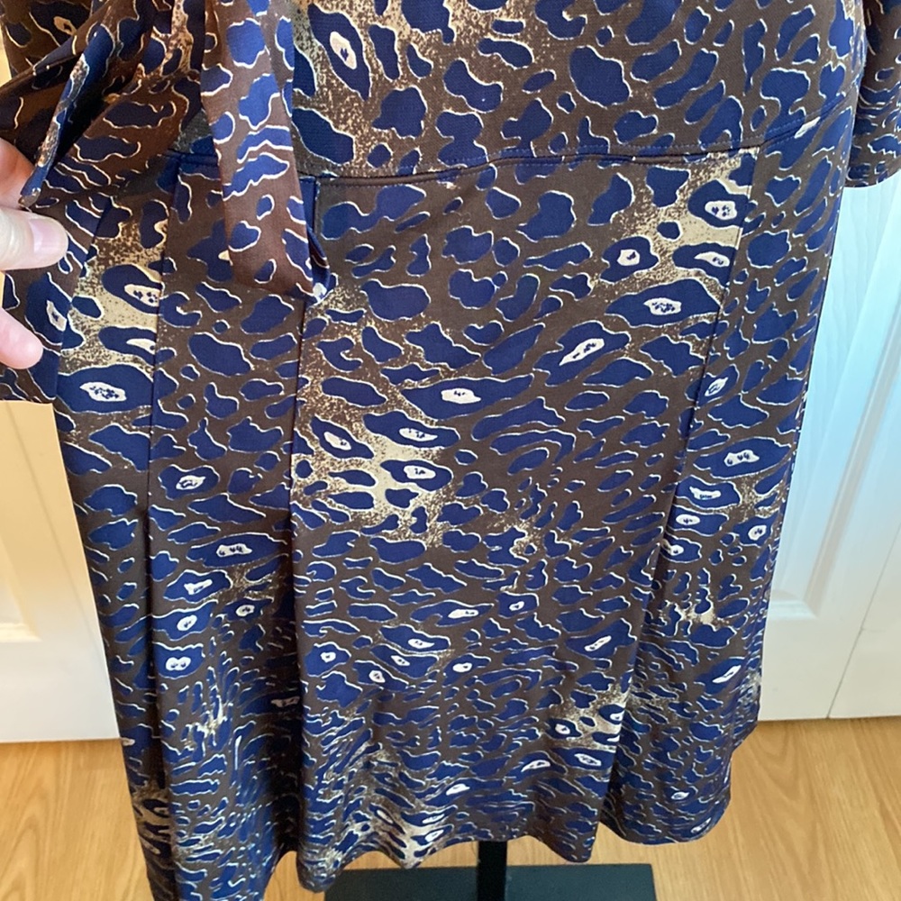 Tory Burch Navy, Brown and Gold Pattern Dress - Picture 5 of 6